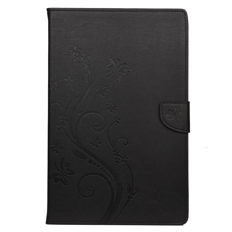 For Samsung Galaxy Tab S6 Lite / P610 Butterfly Flower Embossing Pattern Horizontal Flip Leather Case with Holder & Card Slots & Wallet