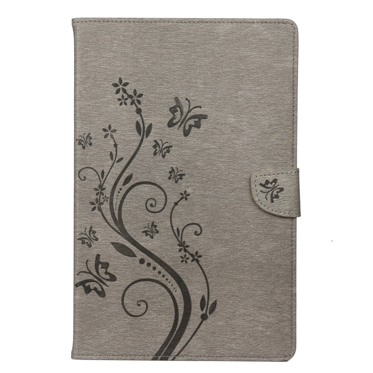 For Samsung Galaxy Tab S6 Lite / P610 Butterfly Flower Embossing Pattern Horizontal Flip Leather Case with Holder & Card Slots & Wallet