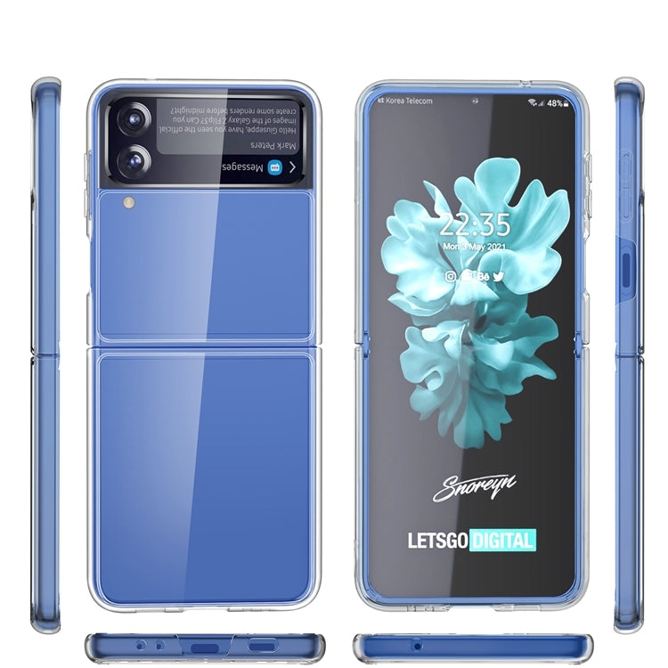 For Samsung Galaxy Z Flip3 5G Simple All-inclusive Clear Crystal Acrylic +TPU Shockproof Case