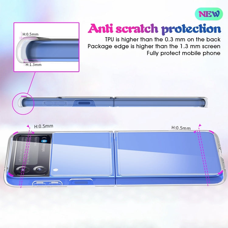 For Samsung Galaxy Z Flip3 5G Simple All-inclusive Clear Crystal Acrylic +TPU Shockproof Case