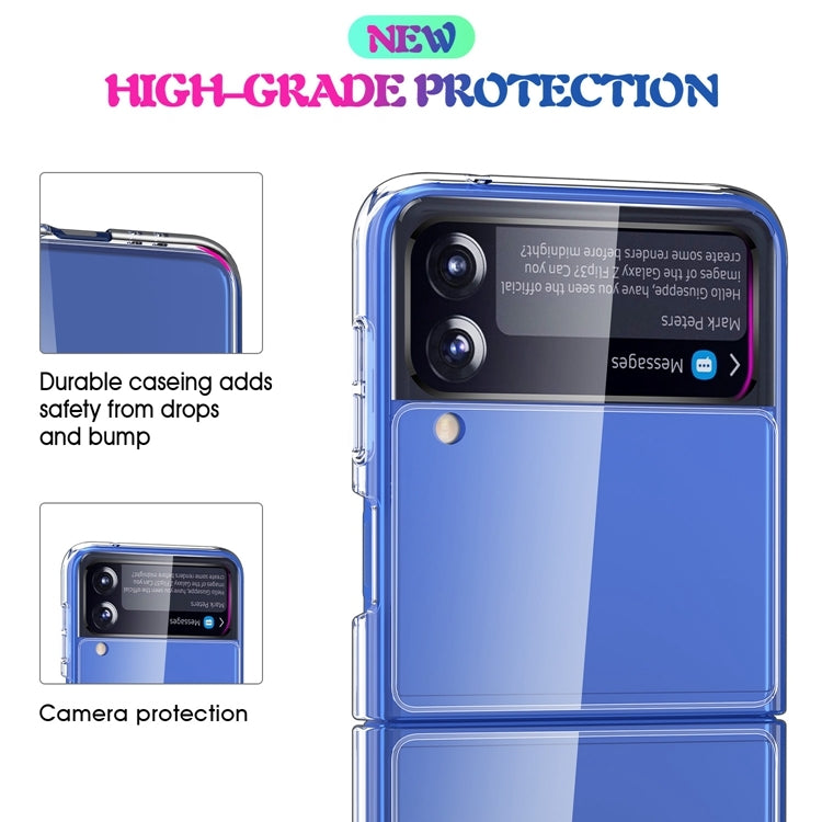 For Samsung Galaxy Z Flip3 5G Simple All-inclusive Clear Crystal Acrylic +TPU Shockproof Case