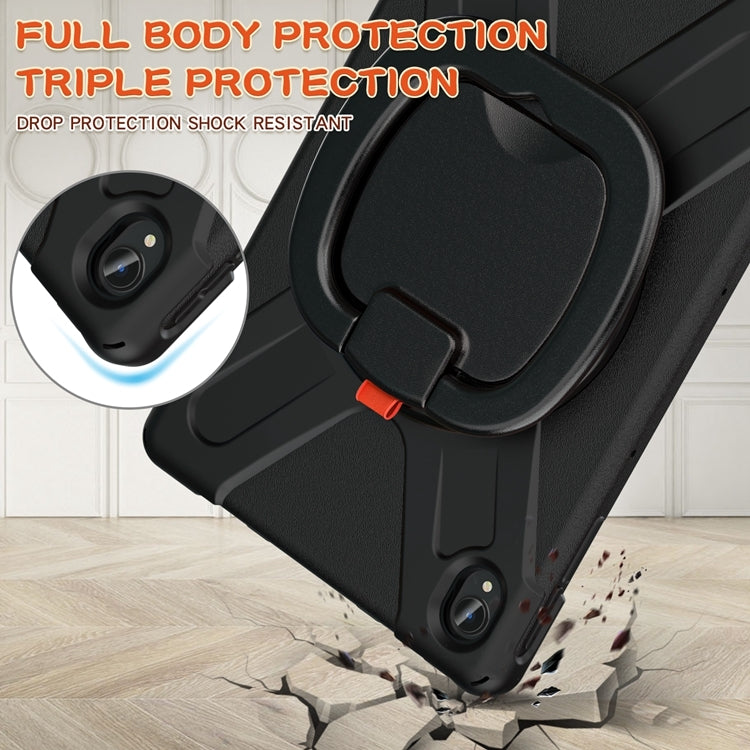 For Lenovo XiaoXin Pad 11 J606F Silicone + PC Protective Case with Holder & Shoulder Strap(Black)