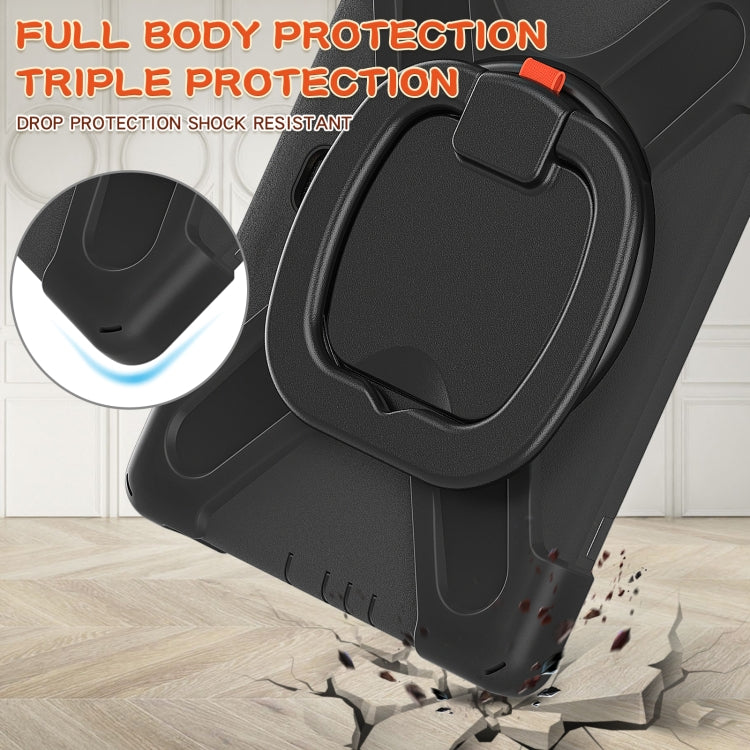 For Samsung Galaxy Tab Active Pro Silicone + PC Protective Case with Holder & Shoulder Strap(Black)