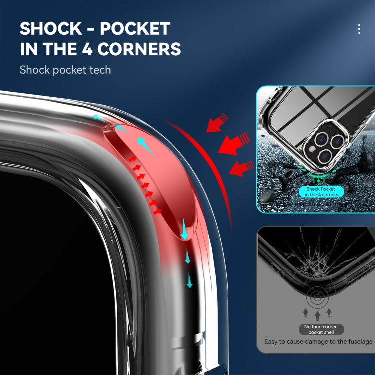 For iPhone 11 Pro Max TPU + PC Transparent Shockproof Protective Case