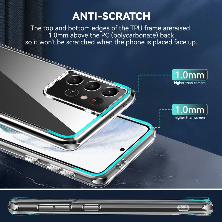 For Samsung Galaxy S21 Ultra 5G TPU + PC Transparent Shockproof Protective Case