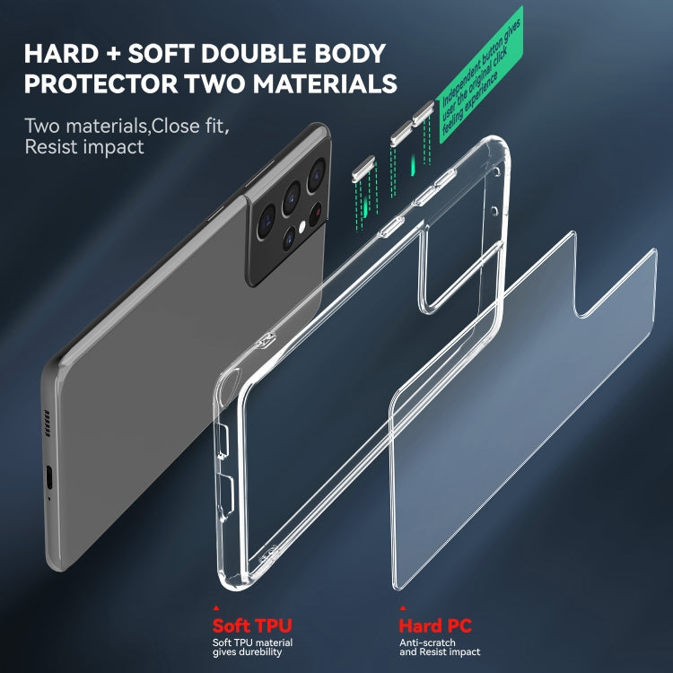 For Samsung Galaxy S21 Ultra 5G TPU + PC Transparent Shockproof Protective Case
