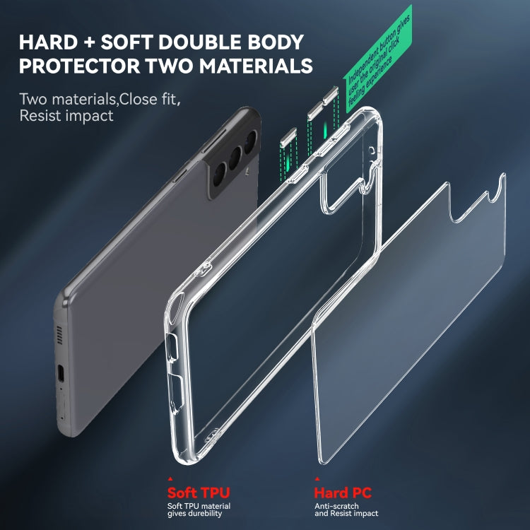 For Samsung Galaxy S21 5G TPU + PC Transparent Shockproof Protective Case