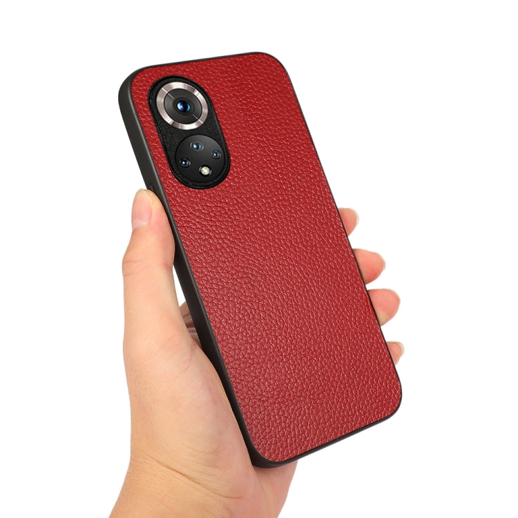 For Honor 50 Accurate Hole Litchi Texture Leather Shockproof Case