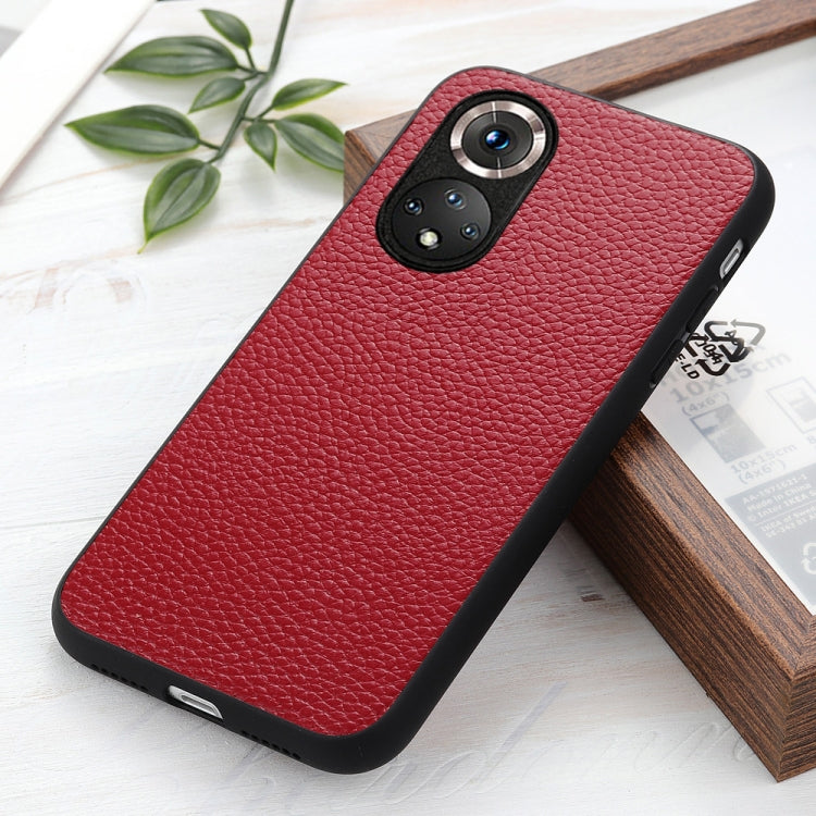 For Honor 50 Accurate Hole Litchi Texture Leather Shockproof Case