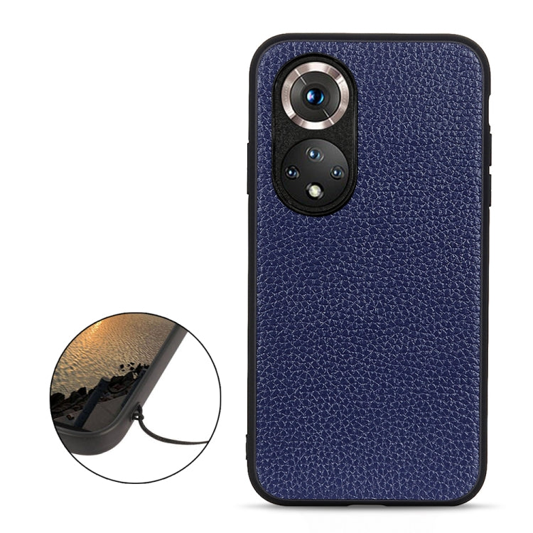 For Honor 50 Accurate Hole Litchi Texture Leather Shockproof Case