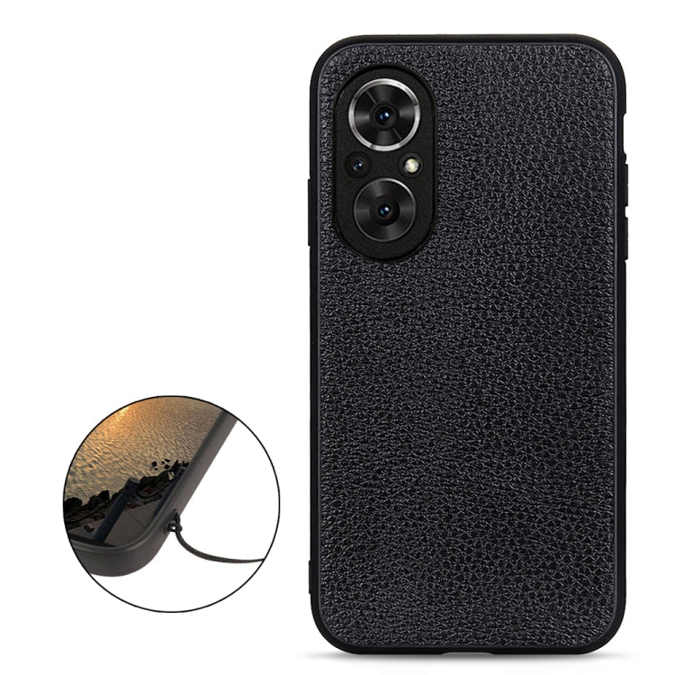 For Honor 50 SE Accurate Hole Litchi Texture Leather Shockproof Case
