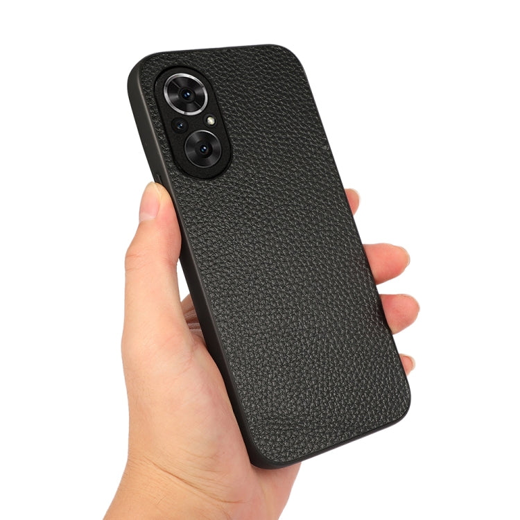 For Honor 50 SE Accurate Hole Litchi Texture Leather Shockproof Case