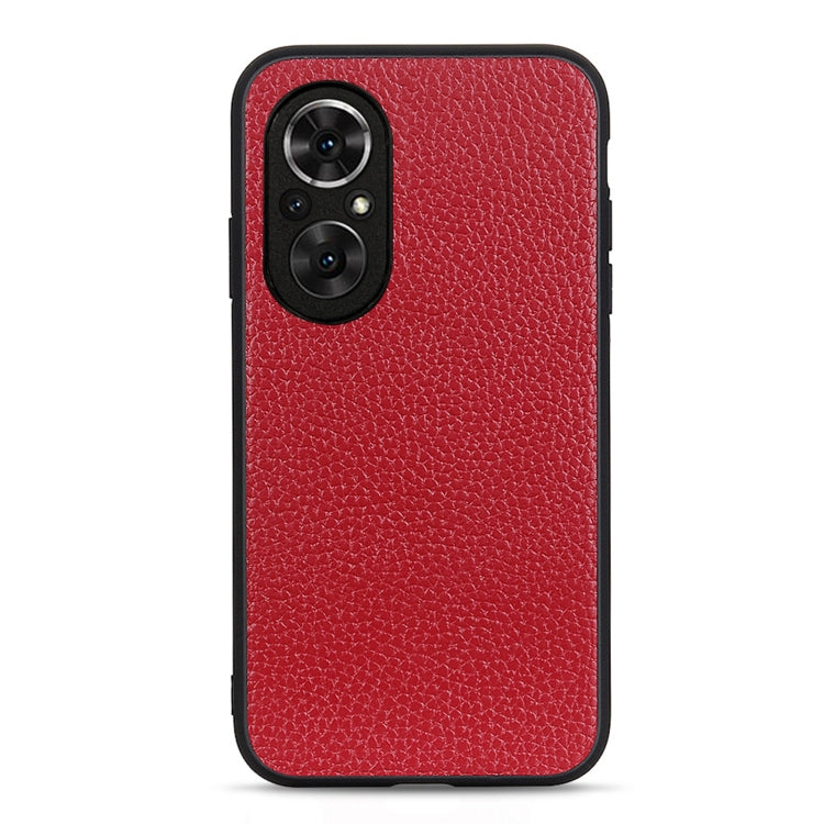 For Honor 50 SE Accurate Hole Litchi Texture Leather Shockproof Case