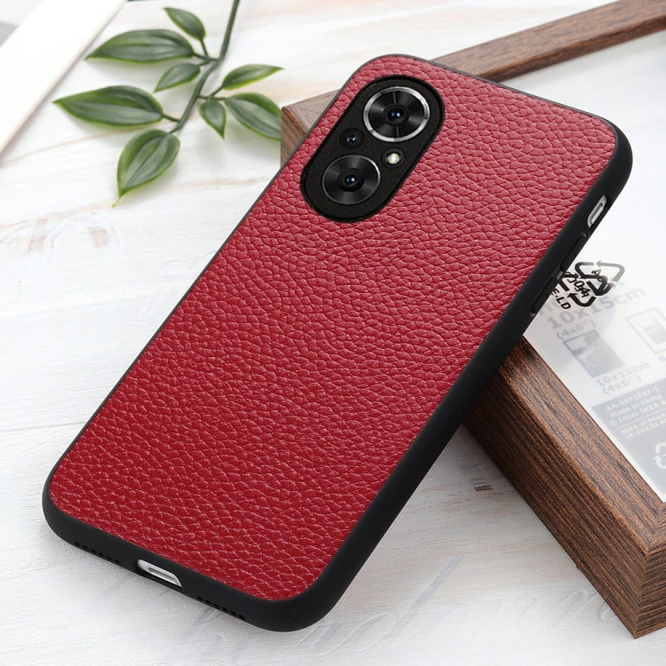 For Honor 50 SE Accurate Hole Litchi Texture Leather Shockproof Case