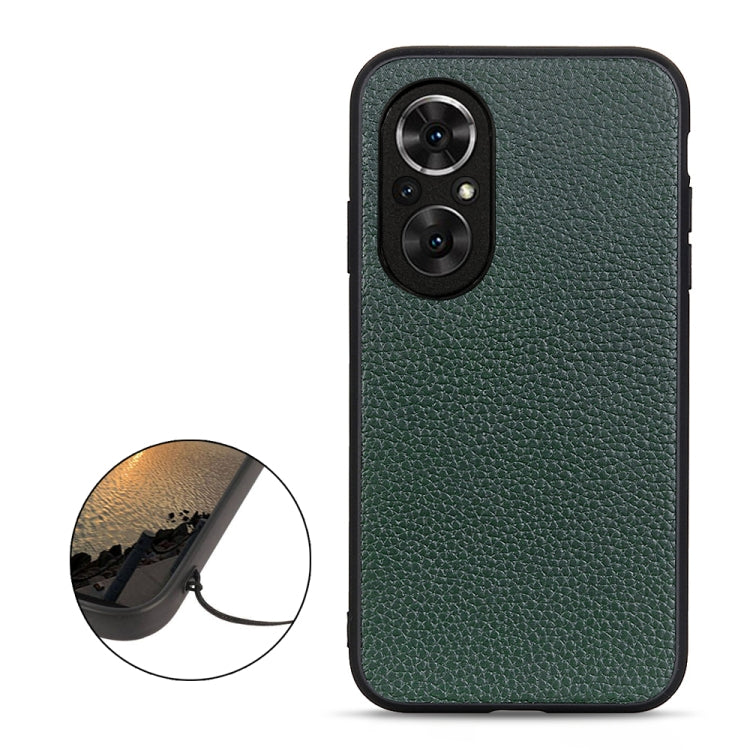 For Honor 50 SE Accurate Hole Litchi Texture Leather Shockproof Case