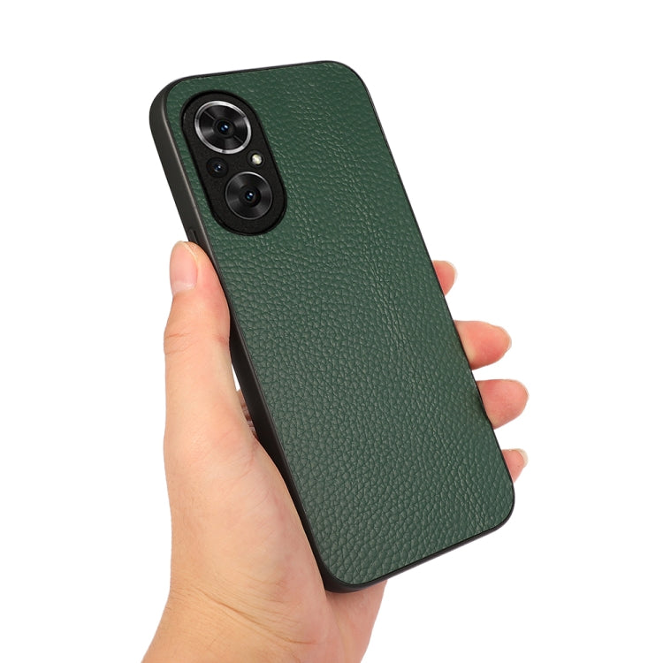 For Honor 50 SE Accurate Hole Litchi Texture Leather Shockproof Case