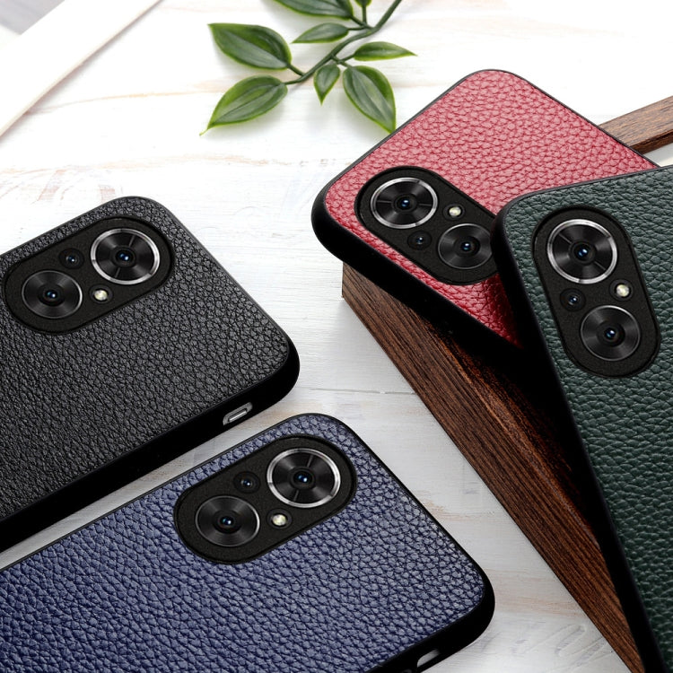 For Honor 50 SE Accurate Hole Litchi Texture Leather Shockproof Case