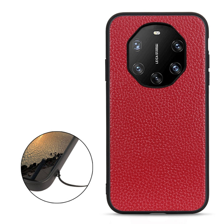 For Huawei Mate 40 RS Accurate Hole Litchi Texture Leather Shockproof Case