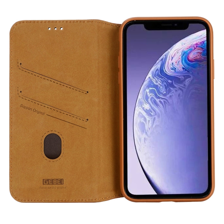 For iPhone 11 GEBEI Shockproof TPU + PU Horizontal Flip Leather Case with Card Slots & Holder