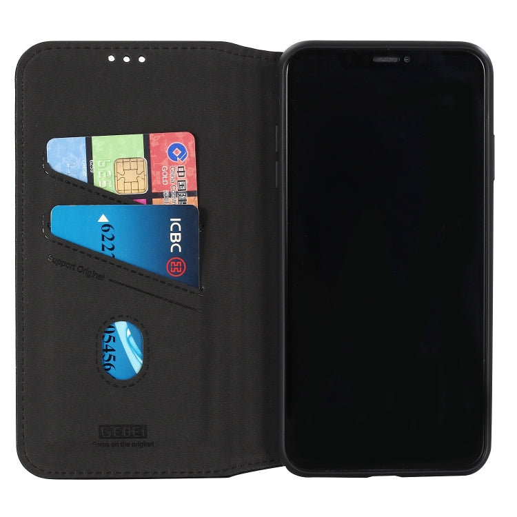 For iPhone XS Max GEBEI Shockproof TPU + PU Horizontal Flip Leather Case with Card Slots & Holder