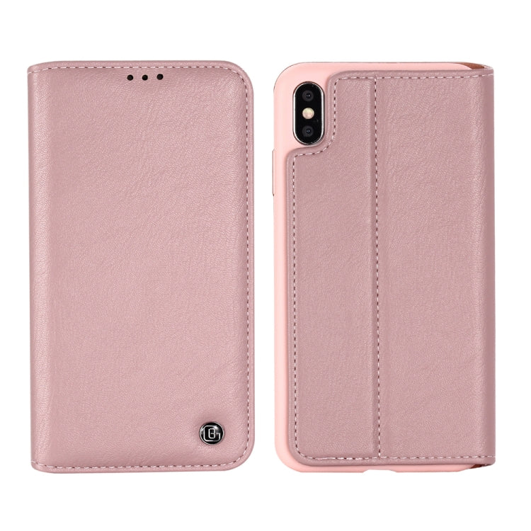 For iPhone XS Max GEBEI Shockproof TPU + PU Horizontal Flip Leather Case with Card Slots & Holder