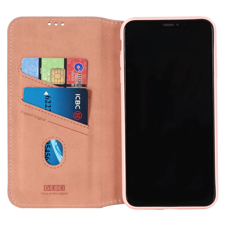 For iPhone XS Max GEBEI Shockproof TPU + PU Horizontal Flip Leather Case with Card Slots & Holder