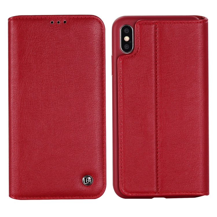 For iPhone XS Max GEBEI Shockproof TPU + PU Horizontal Flip Leather Case with Card Slots & Holder