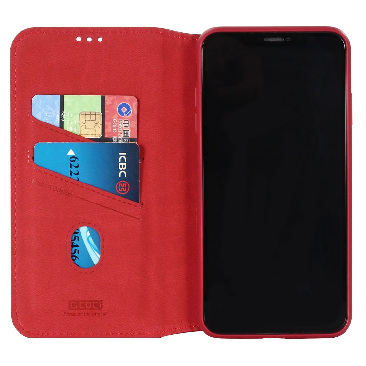 For iPhone XS Max GEBEI Shockproof TPU + PU Horizontal Flip Leather Case with Card Slots & Holder