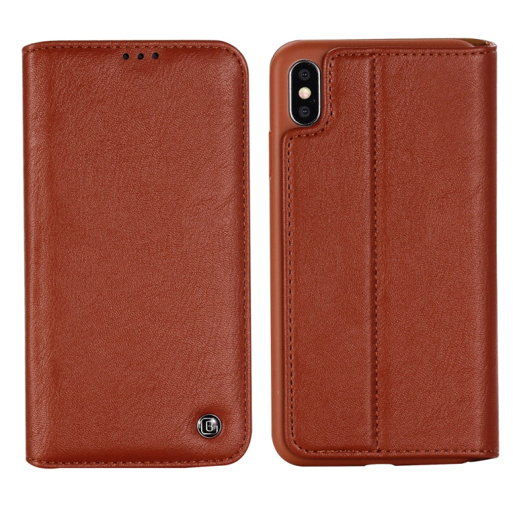 For iPhone XS Max GEBEI Shockproof TPU + PU Horizontal Flip Leather Case with Card Slots & Holder