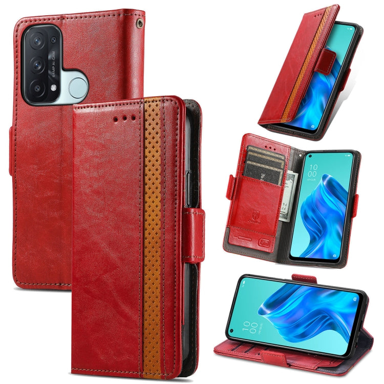 For OPPO Reno 5A CaseNeo Business Splicing Dual Magnetic Buckle Horizontal Flip PU Leather Case with Holder & Card Slots & Wallet