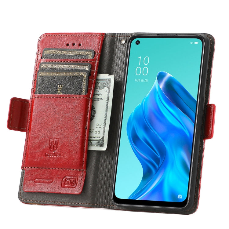For OPPO Reno 5A CaseNeo Business Splicing Dual Magnetic Buckle Horizontal Flip PU Leather Case with Holder & Card Slots & Wallet