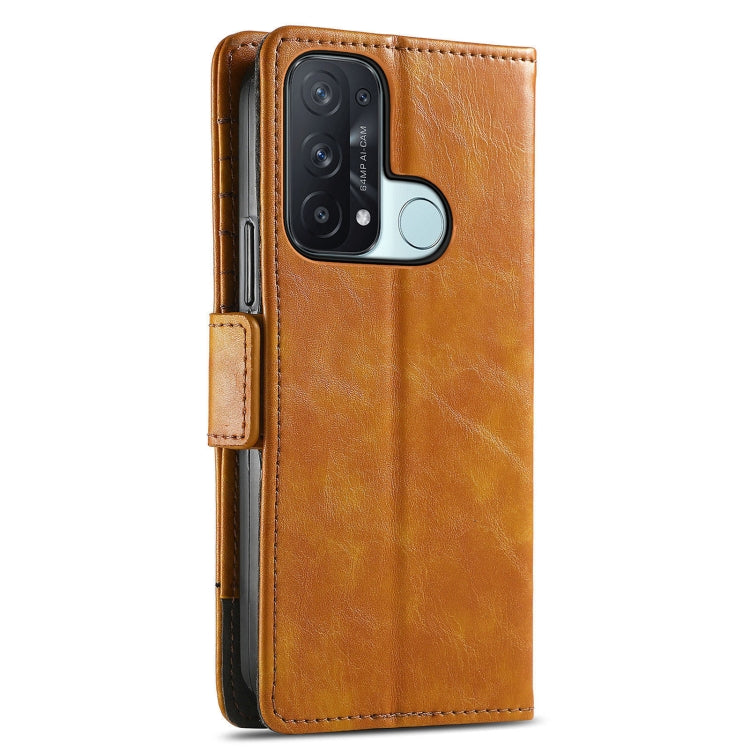 For OPPO Reno 5A CaseNeo Business Splicing Dual Magnetic Buckle Horizontal Flip PU Leather Case with Holder & Card Slots & Wallet