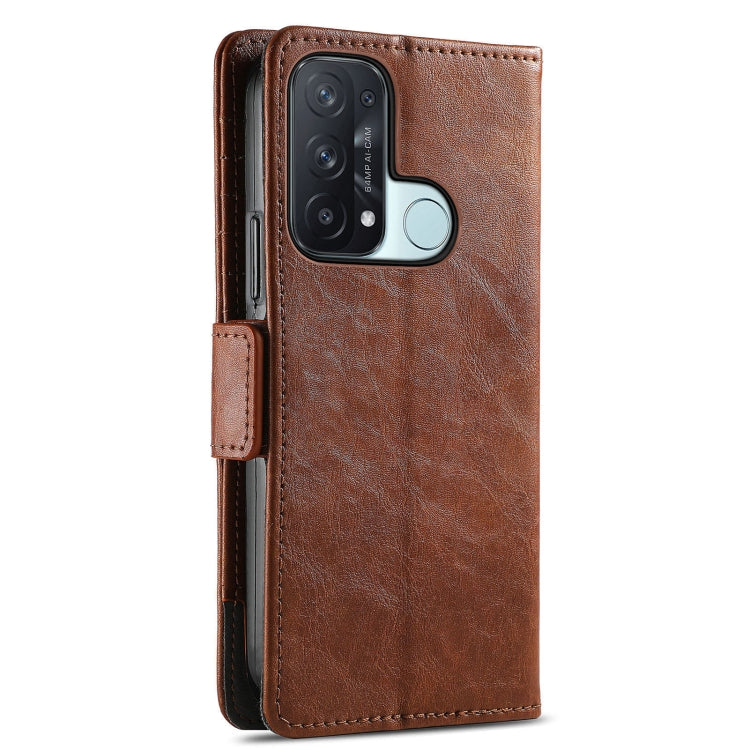 For OPPO Reno 5A CaseNeo Business Splicing Dual Magnetic Buckle Horizontal Flip PU Leather Case with Holder & Card Slots & Wallet