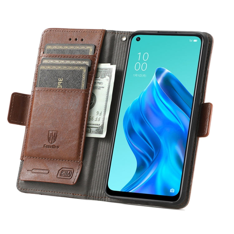 For OPPO Reno 5A CaseNeo Business Splicing Dual Magnetic Buckle Horizontal Flip PU Leather Case with Holder & Card Slots & Wallet