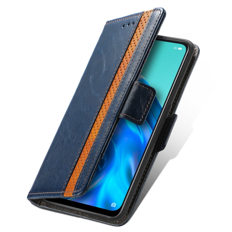 For OPPO Reno 5A CaseNeo Business Splicing Dual Magnetic Buckle Horizontal Flip PU Leather Case with Holder & Card Slots & Wallet