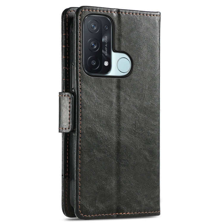 For OPPO Reno 5A CaseNeo Business Splicing Dual Magnetic Buckle Horizontal Flip PU Leather Case with Holder & Card Slots & Wallet