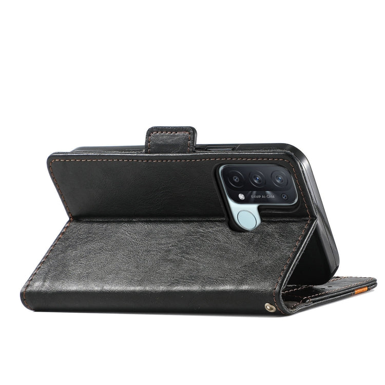 For OPPO Reno 5A CaseNeo Business Splicing Dual Magnetic Buckle Horizontal Flip PU Leather Case with Holder & Card Slots & Wallet