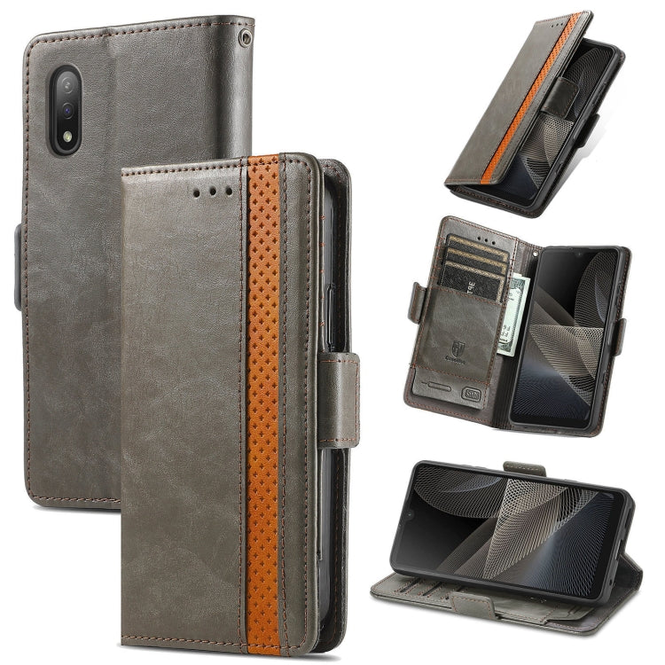 For Sony Xperia Ace II CaseNeo Business Splicing Dual Magnetic Buckle Horizontal Flip PU Leather Case with Holder & Card Slots & Wallet
