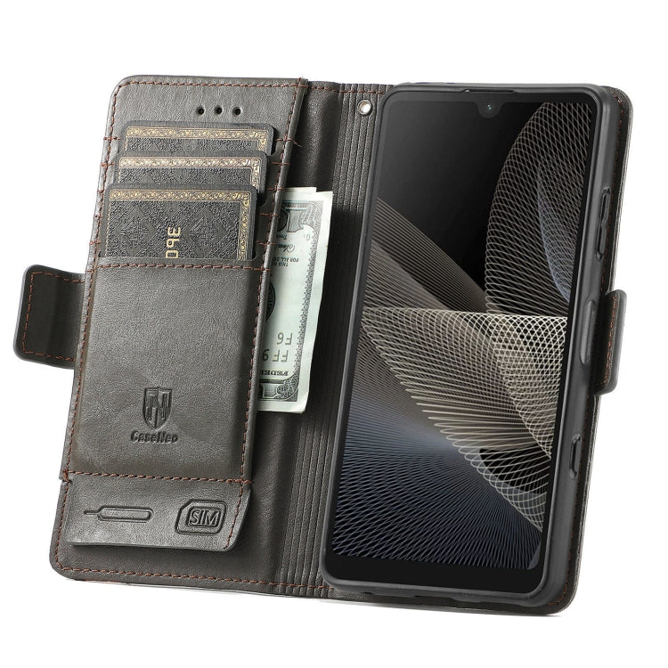 For Sony Xperia Ace II CaseNeo Business Splicing Dual Magnetic Buckle Horizontal Flip PU Leather Case with Holder & Card Slots & Wallet