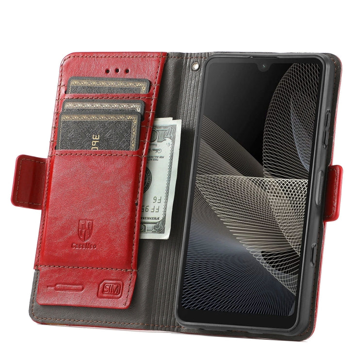 For Sony Xperia Ace II CaseNeo Business Splicing Dual Magnetic Buckle Horizontal Flip PU Leather Case with Holder & Card Slots & Wallet
