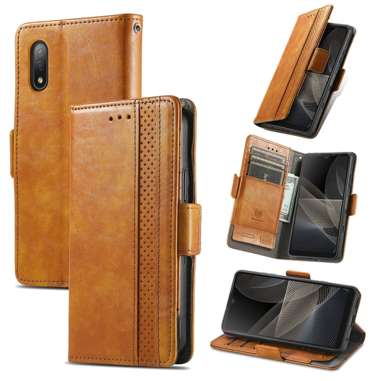 For Sony Xperia Ace II CaseNeo Business Splicing Dual Magnetic Buckle Horizontal Flip PU Leather Case with Holder & Card Slots & Wallet