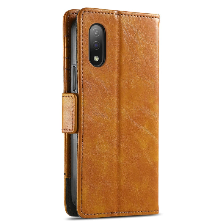 For Sony Xperia Ace II CaseNeo Business Splicing Dual Magnetic Buckle Horizontal Flip PU Leather Case with Holder & Card Slots & Wallet