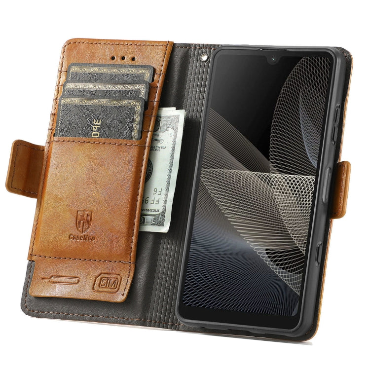 For Sony Xperia Ace II CaseNeo Business Splicing Dual Magnetic Buckle Horizontal Flip PU Leather Case with Holder & Card Slots & Wallet