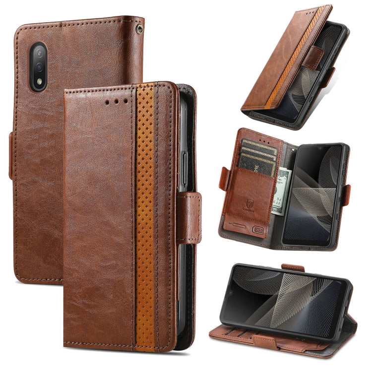 For Sony Xperia Ace II CaseNeo Business Splicing Dual Magnetic Buckle Horizontal Flip PU Leather Case with Holder & Card Slots & Wallet