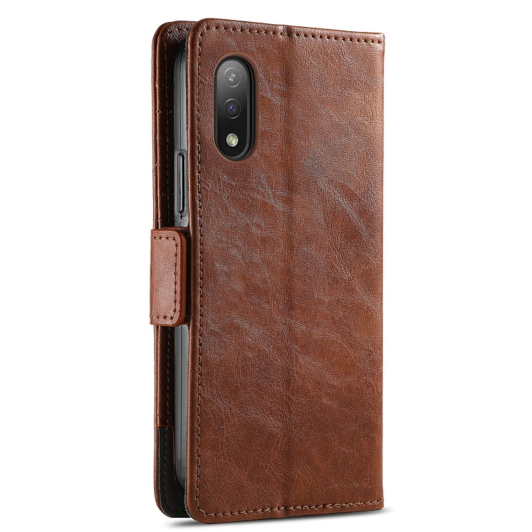 For Sony Xperia Ace II CaseNeo Business Splicing Dual Magnetic Buckle Horizontal Flip PU Leather Case with Holder & Card Slots & Wallet