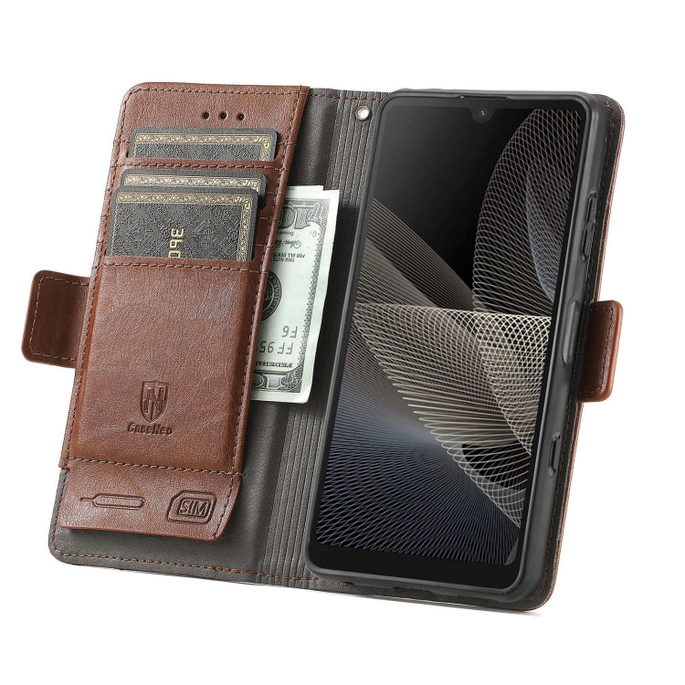 For Sony Xperia Ace II CaseNeo Business Splicing Dual Magnetic Buckle Horizontal Flip PU Leather Case with Holder & Card Slots & Wallet