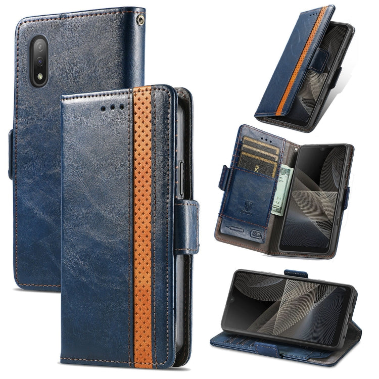 For Sony Xperia Ace II CaseNeo Business Splicing Dual Magnetic Buckle Horizontal Flip PU Leather Case with Holder & Card Slots & Wallet