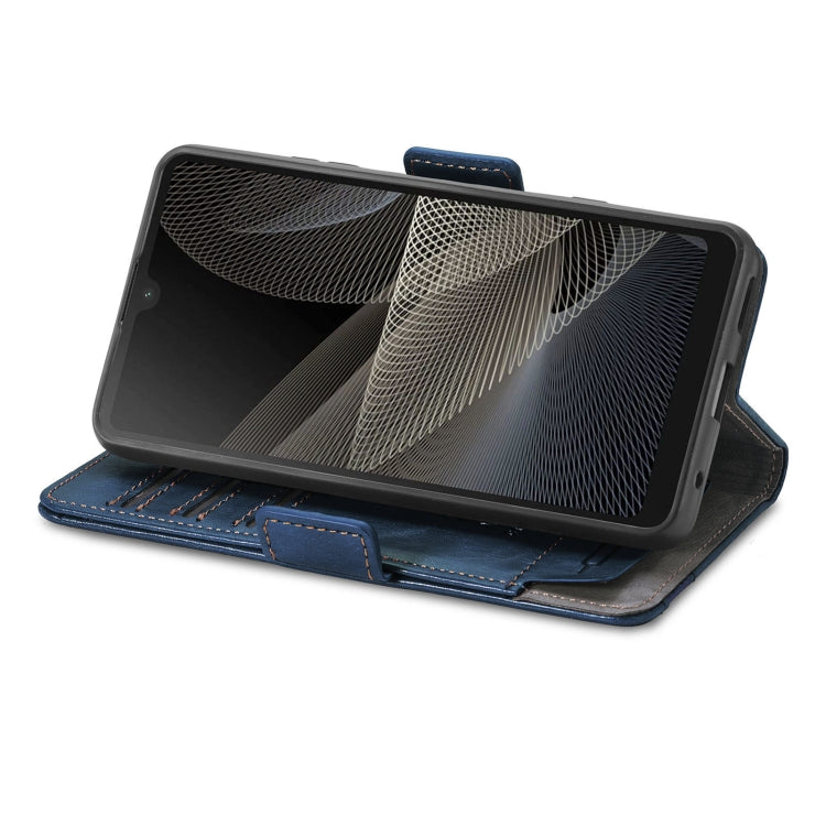 For Sony Xperia Ace II CaseNeo Business Splicing Dual Magnetic Buckle Horizontal Flip PU Leather Case with Holder & Card Slots & Wallet