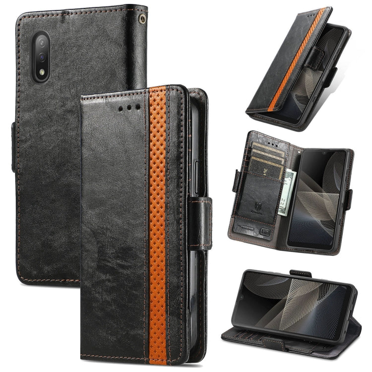 For Sony Xperia Ace II CaseNeo Business Splicing Dual Magnetic Buckle Horizontal Flip PU Leather Case with Holder & Card Slots & Wallet