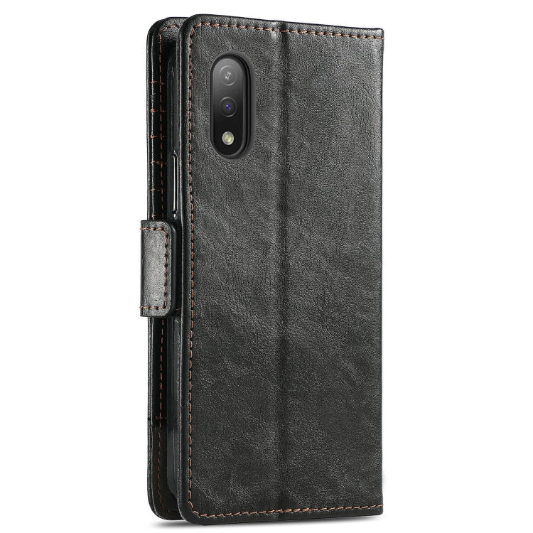 For Sony Xperia Ace II CaseNeo Business Splicing Dual Magnetic Buckle Horizontal Flip PU Leather Case with Holder & Card Slots & Wallet